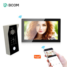 Bcom door entry system tuyasmart unlocking visiophone 4 wired touch screen videophone